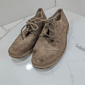 UGG Caelyn suede Leather Lace Up Oxford tan brown sheepskin lined Shoes size 12